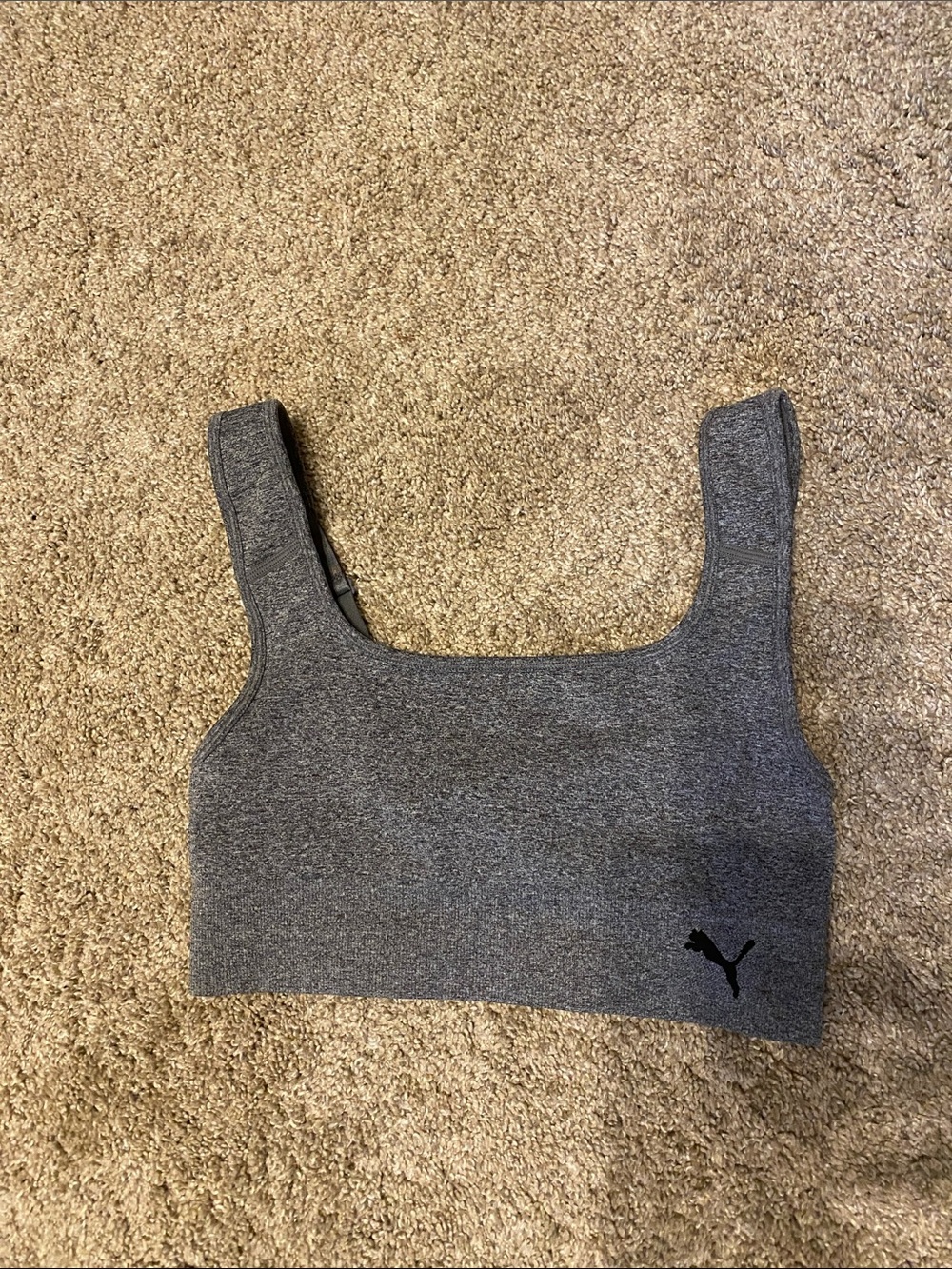 Puma Charcoal Gray Seamless Sports Crop Bra